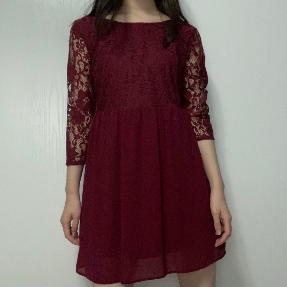 Lace Maroon Dress